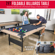 7ft Portable Foldable Pool Billiard Tables With Full Set of Accessories for Kids and Adults