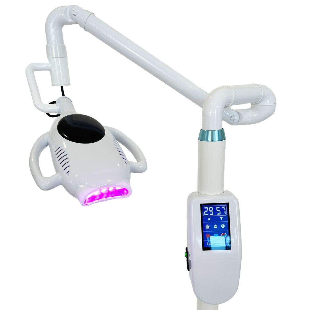 60W Dental Touch Display Screen Teeth Whitening Machine 3 Colors Moveable Bleaching Lamp Floor Standing Wheels - coolbabymalls