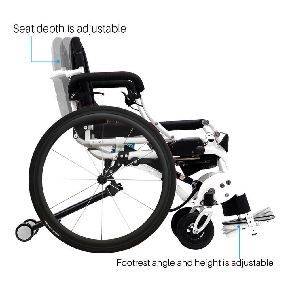 Standing Wheelchair Leo – Lightest User-Controlled Stand-Sit Wheelchair