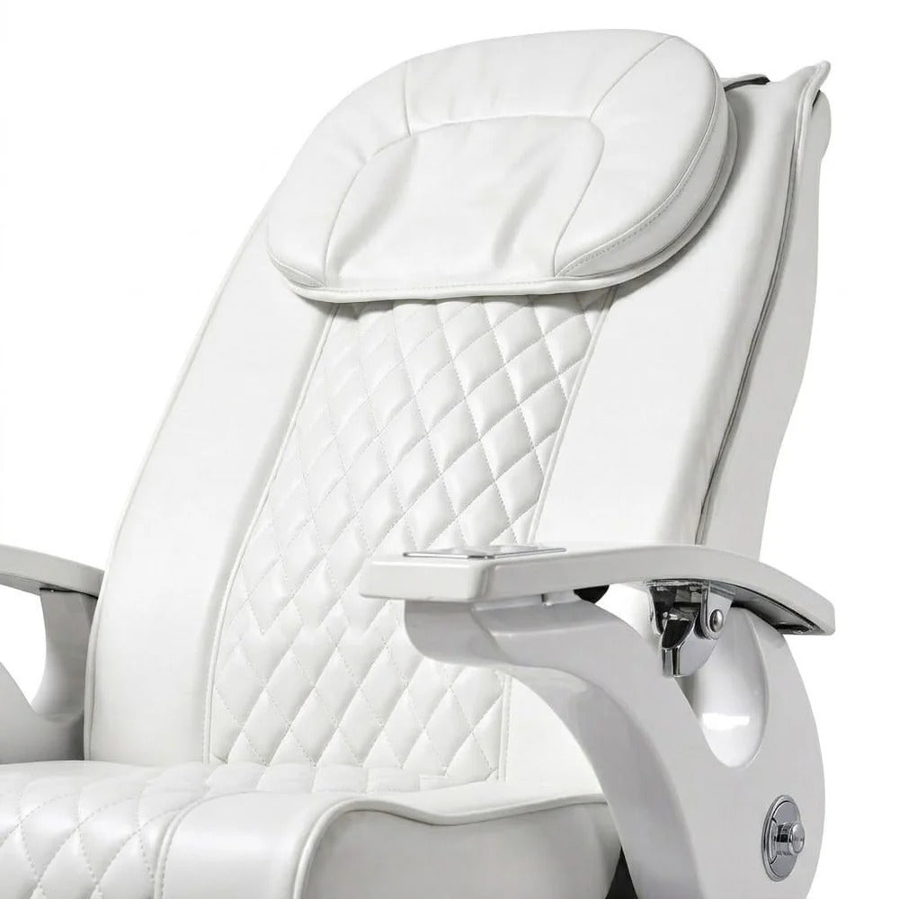 Luxury White Quilted Spa Pedicure Chair with Footbath HG-D170 | Professional Salon & Spa Chair
