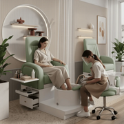 Luxury Green Pedicure Chair with Cup Holder | Premium Salon & Spa Chair with Synthetic Leather - coolbabymalls