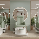 Load image into Gallery viewer, Luxury Green Pedicure Chair with Cup Holder | Premium Salon &amp; Spa Chair with Synthetic Leather