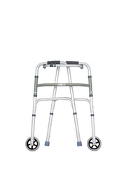 Coolbaby Mall Lightweight Foldable Aluminium Walker with Wheels | Adjustable Height Mobility Aid Walker for Elderly & Adults | Anti-Slip Support Frame - coolbabymalls