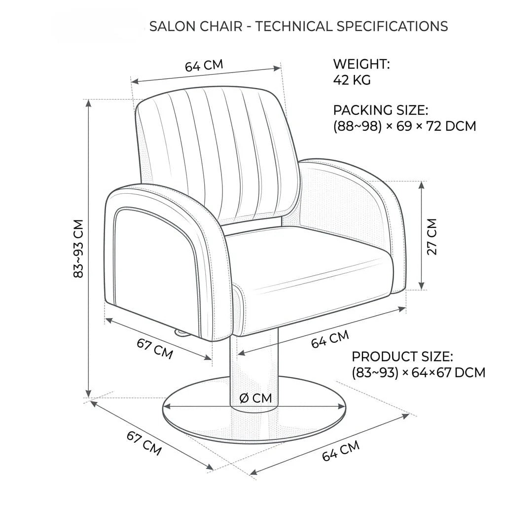 CoolBaby Mall Pink Hairdressing Chair – Luxury Salon Styling Chair with Adjustable Height, 360° Swivel & Gold Base