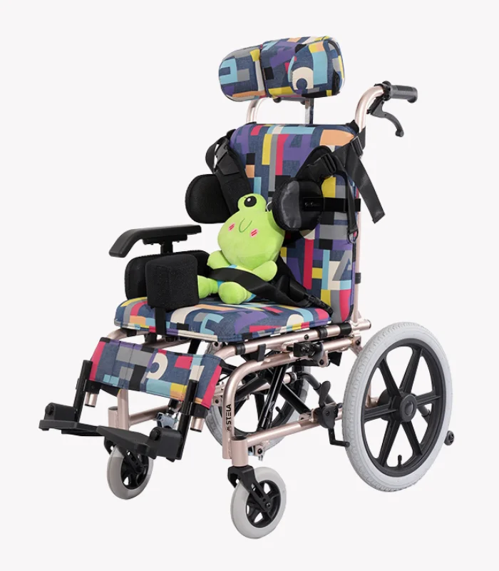 Coolbaby Mall Stela MN30 Pediatric Reclining Wheelchair | Lightweight Aluminum Wheelchair for Children | 100KG Capacity