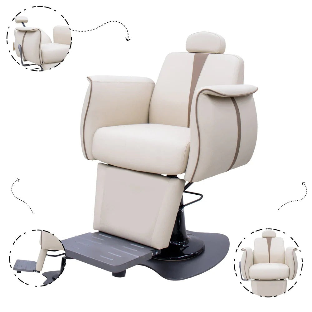 Luxury Beige Hydraulic Salon Spa Makeup Chair TR5304 – Reclining Beauty Styling Chair for Salons
