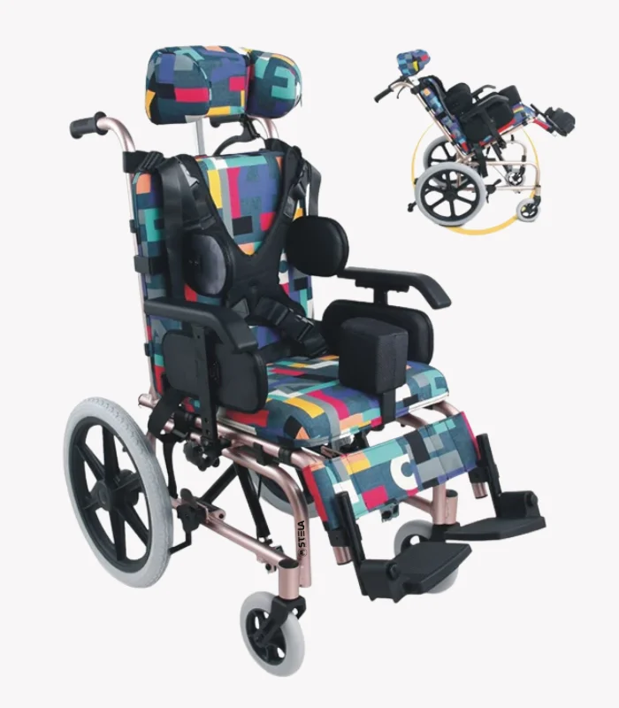 Coolbaby Mall Stela MN30 Pediatric Reclining Wheelchair | Lightweight Aluminum Wheelchair for Children | 100KG Capacity