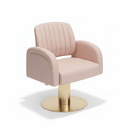 CoolBaby Mall Pink Hairdressing Chair – Luxury Salon Styling Chair with Adjustable Height, 360° Swivel & Gold Base - coolbabymalls