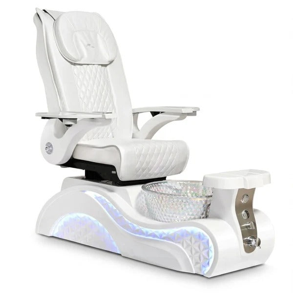 Luxury White Quilted Spa Pedicure Chair with Footbath HG-D170 | Professional Salon & Spa Chair