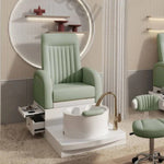 Load image into Gallery viewer, Luxury Green Pedicure Chair with Cup Holder | Premium Salon &amp; Spa Chair with Synthetic Leather
