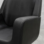 Load image into Gallery viewer, CoolBaby Mall 2028B Black Leather Salon Chair | Professional Styling Chair with Armrests &amp; Stainless Steel Footrest