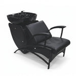 Load image into Gallery viewer, Coolbaby Mall W01 Professional Salon Shampoo Chair Black – Luxury Backwash Unit with Oversized Bowl, Neck Rest &amp; Spray Hose