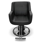 Load image into Gallery viewer, CoolBaby Mall 2028B Black Leather Salon Chair | Professional Styling Chair with Armrests &amp; Stainless Steel Footrest