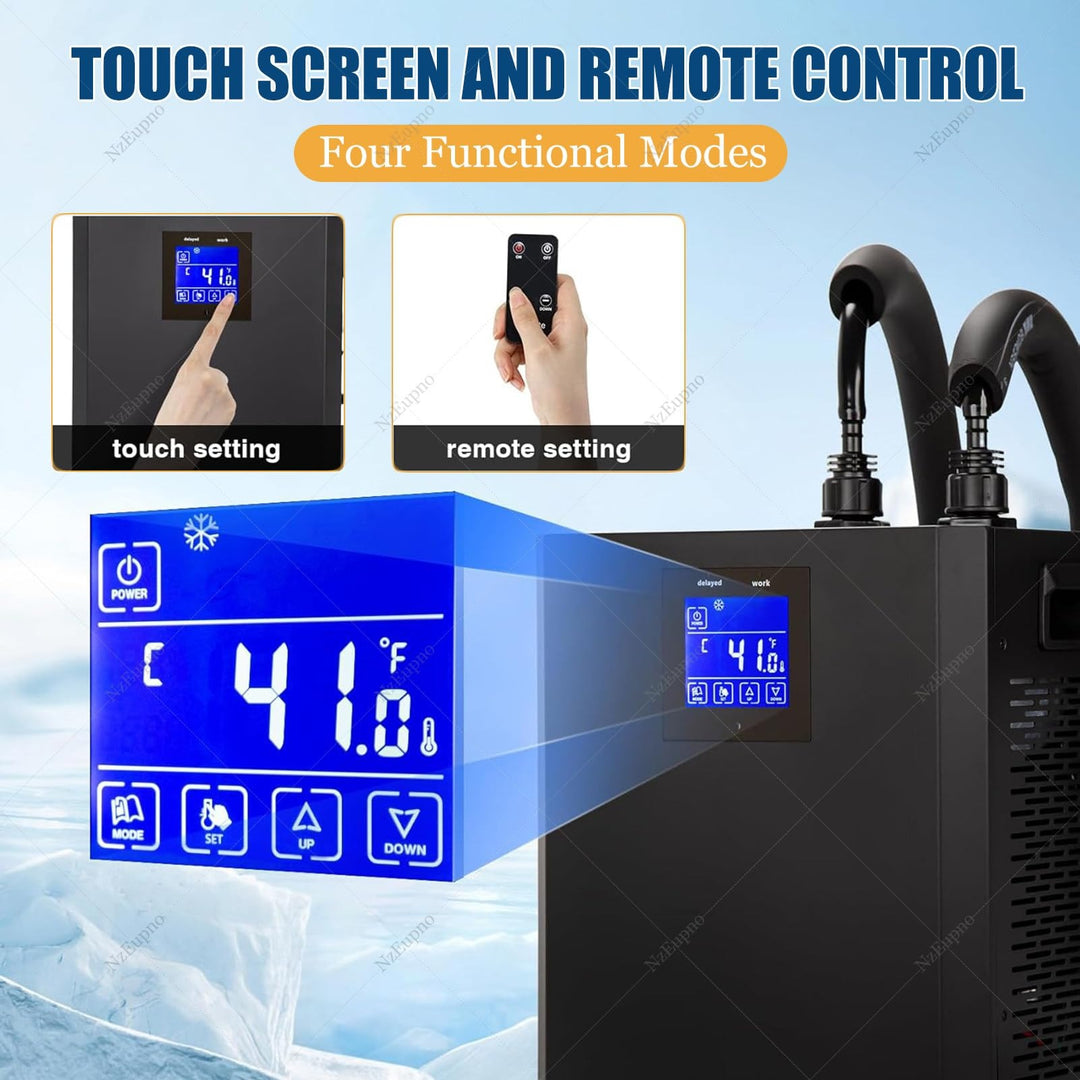 Coolbaby Mall 1/2HP Cold Plunge Water Chiller for Ice Baths | 300L Cooling System with Filter, Dual Pumps & Remote Control - coolbabymalls