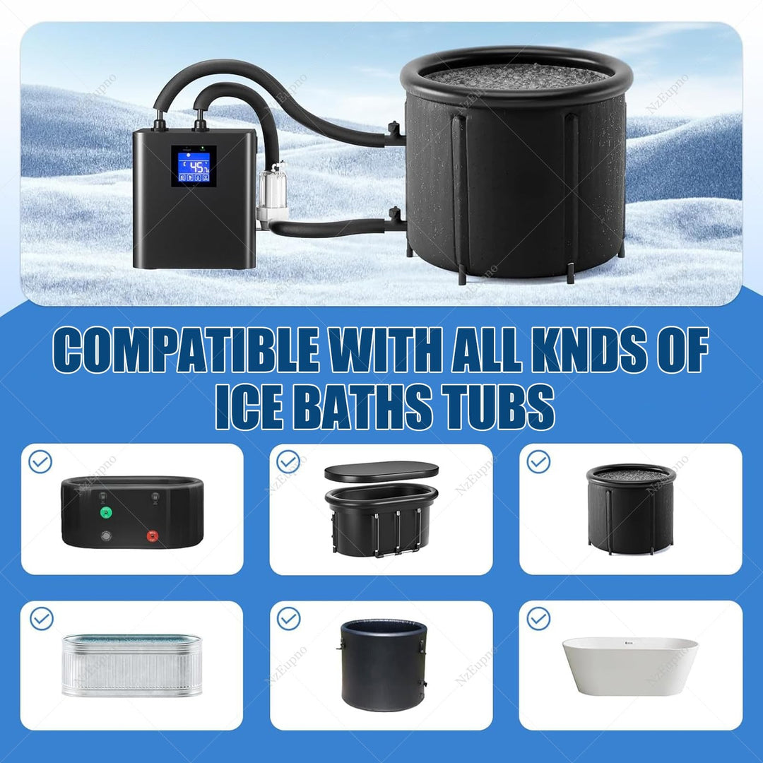 Coolbaby Mall 1/2HP Cold Plunge Water Chiller for Ice Baths | 300L Cooling System with Filter, Dual Pumps & Remote Control - coolbabymalls