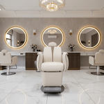 Load image into Gallery viewer, Luxury Beige Hydraulic Salon Spa Makeup Chair TR5304 – Reclining Beauty Styling Chair for Salons