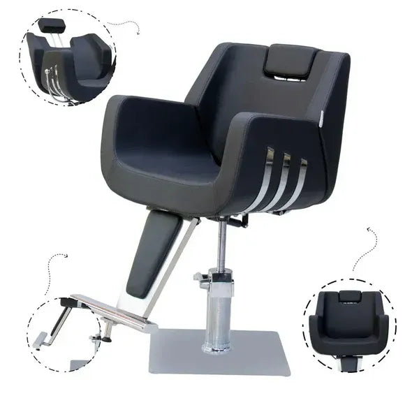 CoolBaby Mall BX-2028B Professional Hydraulic Salon Chair for Women – Black Beauty Styling Chair with Footrest