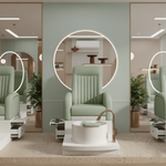 Load image into Gallery viewer, Luxury Green Pedicure Chair with Cup Holder | Premium Salon &amp; Spa Chair with Synthetic Leather