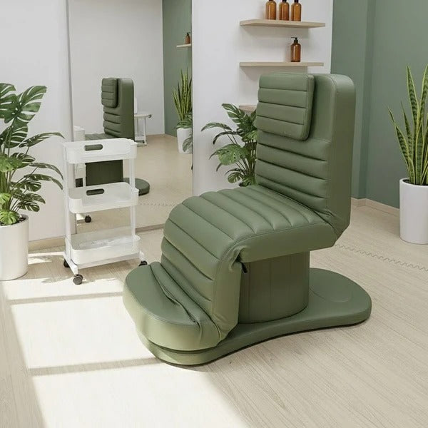 Professional Green Salon Beauty Electric Bed – Adjustable Spa Treatment Bed & Convertible Beauty Chair for Facial, Massage & Salon Use