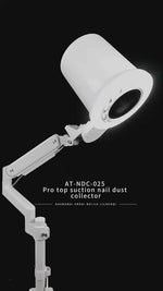 Load and play video in Gallery viewer, Nail Dust Collector Tabletop Nail Dust Cleaner Dimmable LED Light Manicure Dust Extractor Machine Clamp Mount