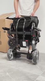 Load and play video in Gallery viewer, Powerful Lithium Rechargeable Controlled Lightweight 17.5kg Elderly Electric Wheelchair Brushless Motor Health Care Wheelchair
