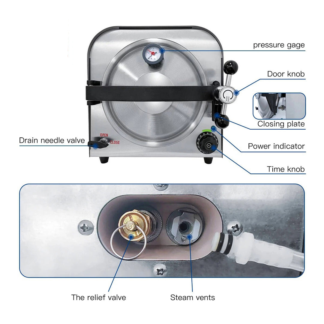 14L Dental Autoclave – Steam Sterilizer – Automatic Medical Sterilization for Various Industries - coolbabymalls