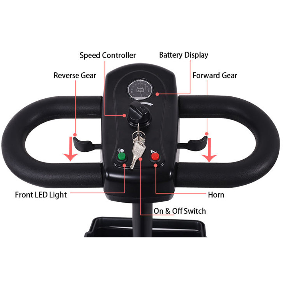 COOLBABY X-02 4 Wheel Electric Scooter Portable Electric Wheelchair Leg Scooter for Adult Seniors, Open Armrest, Swivel Seat - coolbabymalls