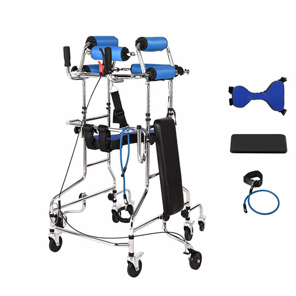 COOLBABY SSZ-ZLJ01 Elderly Walker 8 Wheels with Handbrake Lower Limb Auxiliary Training - coolbabymalls