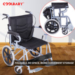 Load image into Gallery viewer, COOLBABY QBLY02: Foldable Lightweight Wheelchair for Elderly and Disabled with Handbrakes - Enhanced Mobility! - coolbabymalls
