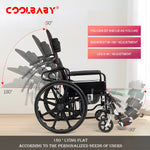 Load image into Gallery viewer, COOLBABY SSZ-LY01: Hydraulic Mobile Toilet Wheelchair with Adjustable Full Lying, Folding Design - coolbabymalls
