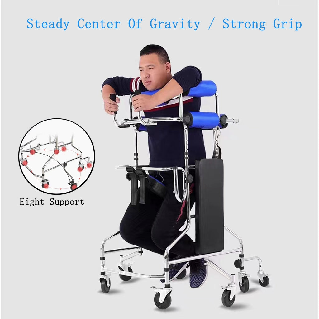 COOLBABY SSZ-ZLJ01 Elderly Walker 8 Wheels with Handbrake Lower Limb Auxiliary Training - coolbabymalls