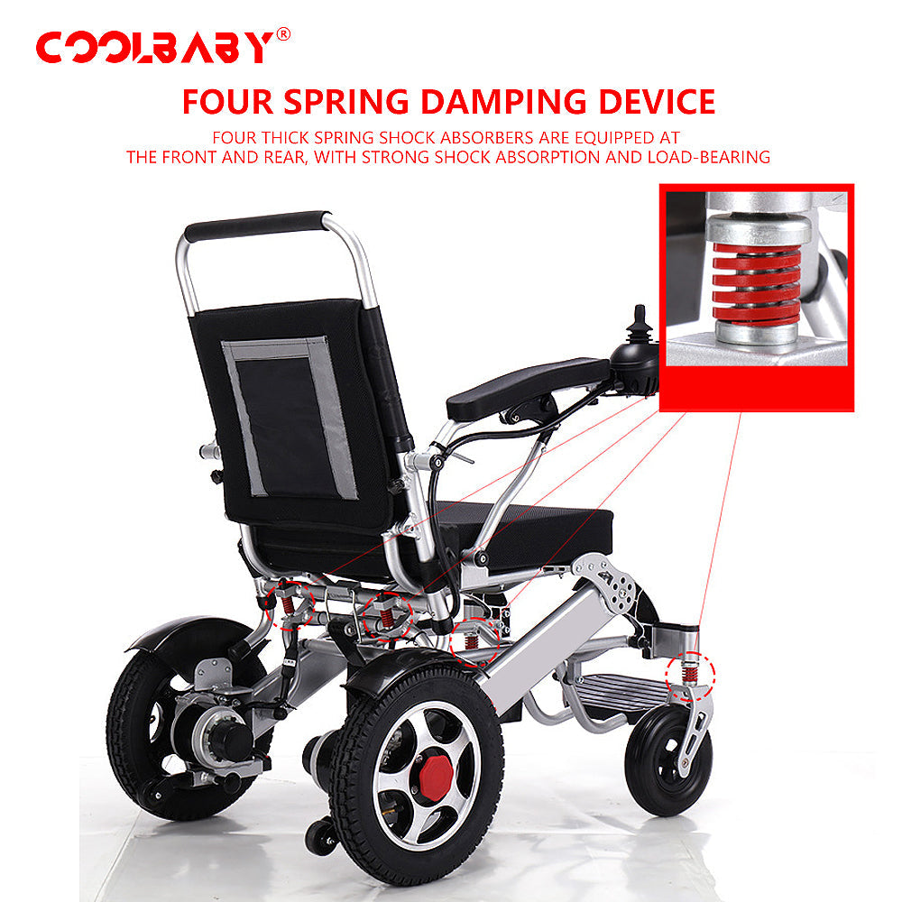 COOLBABY DDLY01: Lightweight Folding Electric Wheelchair with Intelligent Four-wheel Drive for Adult Mobility. - coolbabymalls