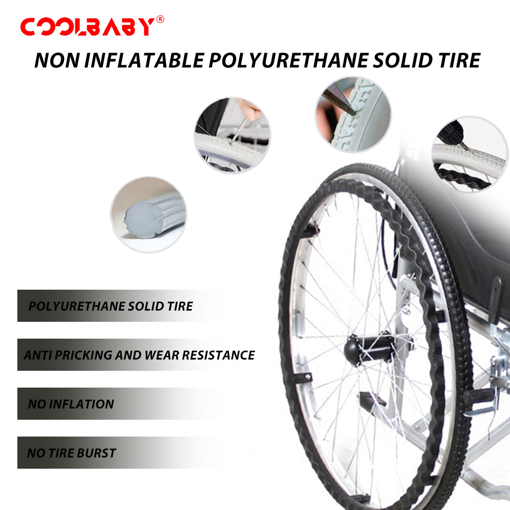 COOLBABY QBLY01: Lightweight Foldable Wheelchair for Elderly with Adjustable Seat Cushion - Enhanced Medline Experience! - coolbabymalls