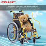 Load image into Gallery viewer, Coolbaby SSZ-LY08: Foldable Pediatric Wheelchair for Disabled and Injured Children with Leg Lifting Design (35cm Seat) - coolbabymalls
