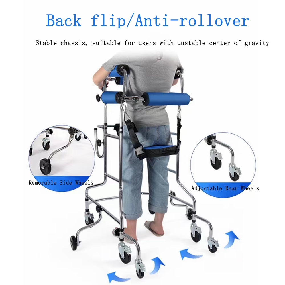 COOLBABY SSZ-ZLJ01 Elderly Walker 8 Wheels with Handbrake Lower Limb Auxiliary Training - coolbabymalls