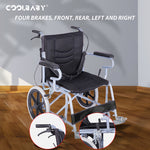 Load image into Gallery viewer, COOLBABY QBLY02: Foldable Lightweight Wheelchair for Elderly and Disabled with Handbrakes - Enhanced Mobility! - coolbabymalls
