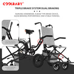 Load image into Gallery viewer, COOLBABY LYSTC01 Wheelchair One-touch Folding Easy to Carry with Tricycle Riding with Save Manpower Folding Handrail Wheelchairs Adult Tricycle Trike - coolbabymalls
