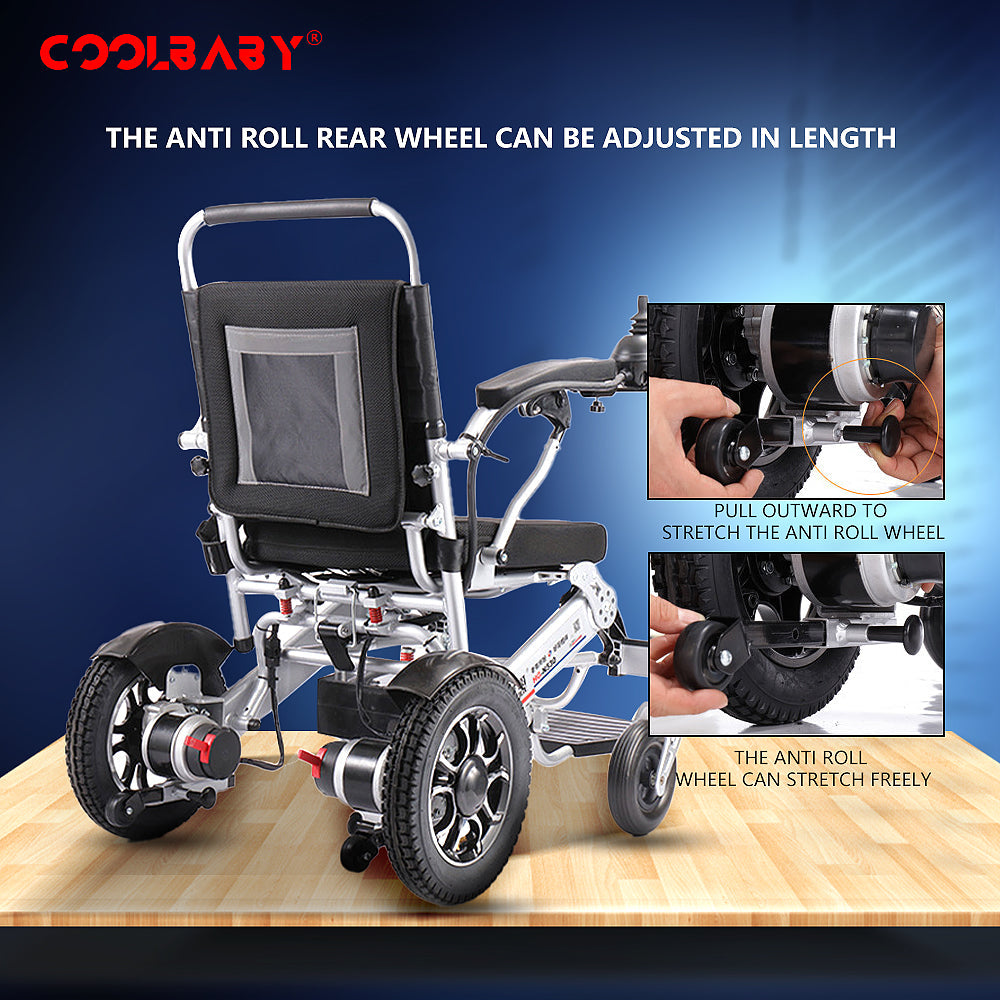 COOLBABY DDLY01: Lightweight Folding Electric Wheelchair with Intelligent Four-wheel Drive for Adult Mobility. - coolbabymalls