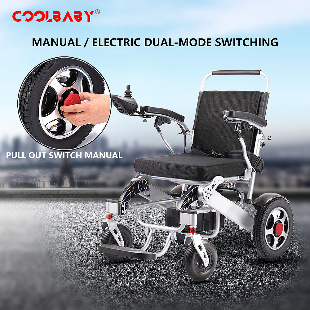 COOLBABY DDLY01: Lightweight Folding Electric Wheelchair with Intelligent Four-wheel Drive for Adult Mobility. - coolbabymalls