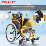 Load image into Gallery viewer, Coolbaby SSZ-LY08: Foldable Pediatric Wheelchair for Disabled and Injured Children with Leg Lifting Design (35cm Seat) - coolbabymalls
