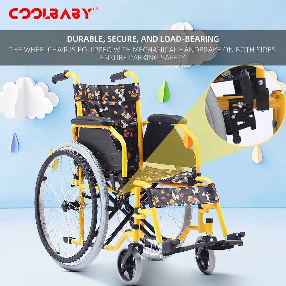 Coolbaby SSZ-LY08: Foldable Pediatric Wheelchair for Disabled and Injured Children with Leg Lifting Design (35cm Seat) - coolbabymalls