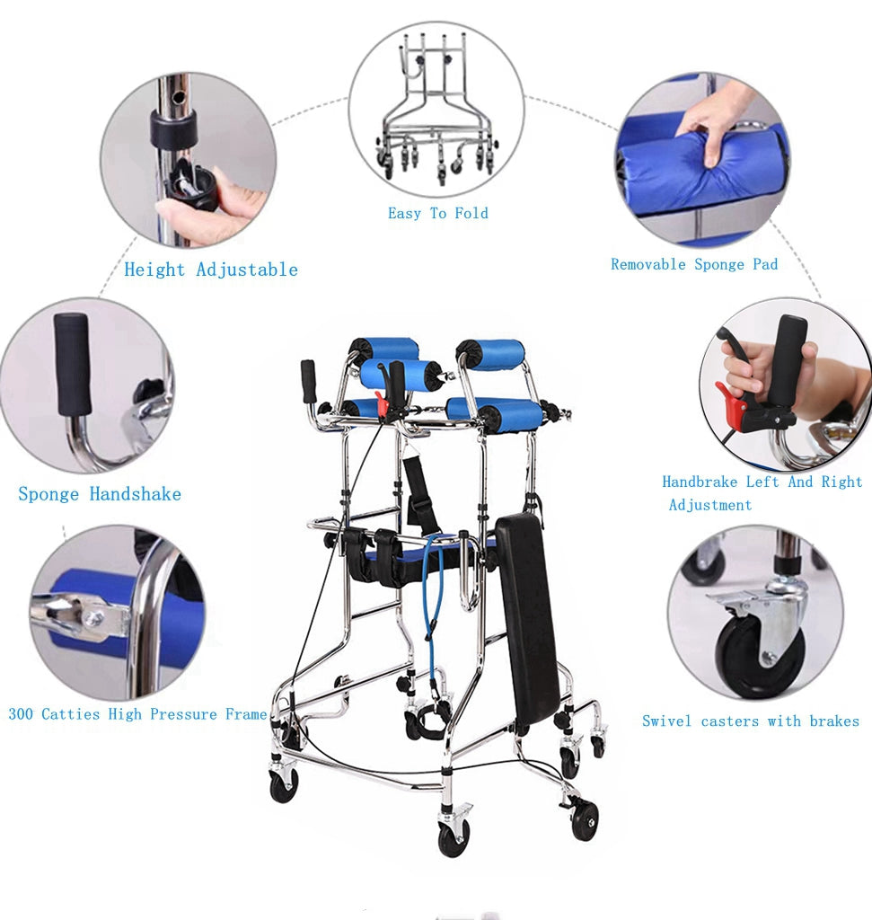 COOLBABY SSZ-ZLJ01 Elderly Walker 8 Wheels with Handbrake Lower Limb Auxiliary Training - coolbabymalls