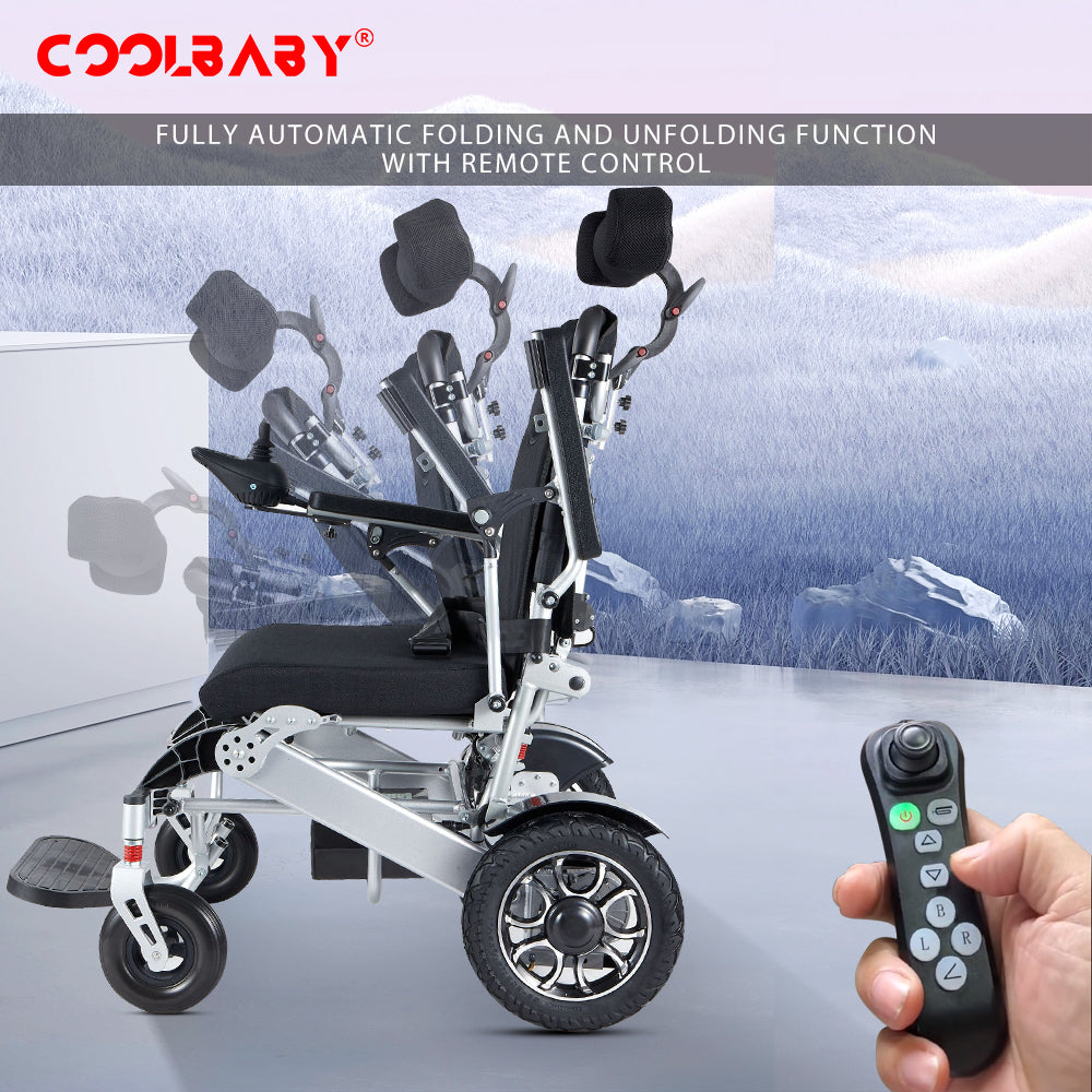 COOLBABY DDLY06: Smart, Lightweight Foldable Electric Wheelchair with Remote Control - coolbabymalls