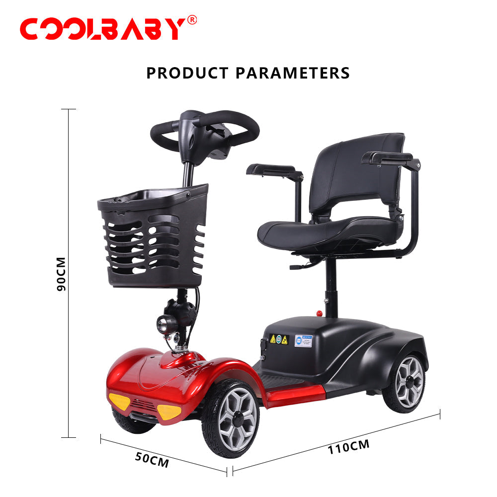 COOLBABY YL-08A: Electric Folding Mobility Scooter for Adults & Seniors - Compact, Motorized, Four Wheels - coolbabymalls