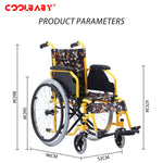 Load image into Gallery viewer, Coolbaby SSZ-LY08: Foldable Pediatric Wheelchair for Disabled and Injured Children with Leg Lifting Design (35cm Seat) - coolbabymalls
