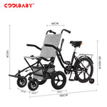 Load image into Gallery viewer, COOLBABY LYSTC01 Wheelchair One-touch Folding Easy to Carry with Tricycle Riding with Save Manpower Folding Handrail Wheelchairs Adult Tricycle Trike - coolbabymalls
