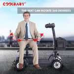 Load image into Gallery viewer, COOLBABY X-02 4 Wheel Electric Scooter Portable Electric Wheelchair Leg Scooter for Adult Seniors, Open Armrest, Swivel Seat - coolbabymalls
