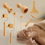 Load image into Gallery viewer, COOLBABY SSZ-AM02 Set Of 8 Wooden Facial Massage Tools V Shape Massage Roller Massager Skin Care Facial Tools Anti-Cellulite Tools Wrinkle Removal Tools - COOL BABY
