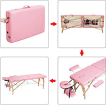 Load image into Gallery viewer, COOLBABY KYBJ-301 Portable Fitness Massage Table Professional Adjustable Folding Bed With 3 Sections Wooden Frame Ergonomic Headrest With Carrying Bag - CoolBabyMass
