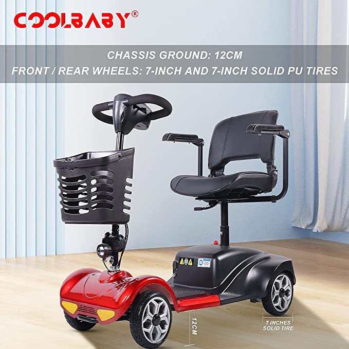 COOLBABY YL-08A: Electric Folding Mobility Scooter for Adults & Seniors - Compact, Motorized, Four Wheels - coolbabymalls